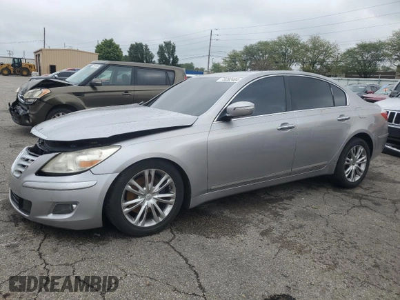 2011 Hyundai Genesis with VIN KMHGC4DF4BU115882, listed as a Copart auction lot 73282404 with 104,797 mi miles and Salvage Title. Bid and sale history available at carsss.com. Image 1.