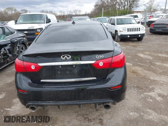 2015 Infiniti Q50 with VIN JN1BV7AP3FM347809, listed as a IAAI auction lot 41821304 with 107,733 mi miles and . Bid and sale history available at carsss.com. Image 16.