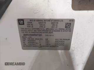 2015 Chevrolet Equinox LT with VIN 2GNFLFE3XF6371231, listed as a IAAI auction lot 41834123 with 116,651 mi miles and . Bid and sale history available at DreamBid. Image 9.