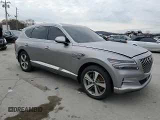 2021 Genesis GV80 with VIN KMUHCESC9MU064855, listed as a Copart auction lot 82593724 with 111,456 mi miles and Salvage title. Bid and sale history available at DreamBid. Image 4.