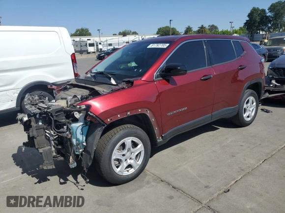 2022 Jeep Compass Sport z VIN 3C4NJDAB7NT213998, wystawiony jako Copart lot #61792785 z przebiegiem 63 690 mil mil oraz Szkoda całkowita • Salvage title. Historia ofert i sprzedaży dostępna na DreamBid. Obrazek 1.