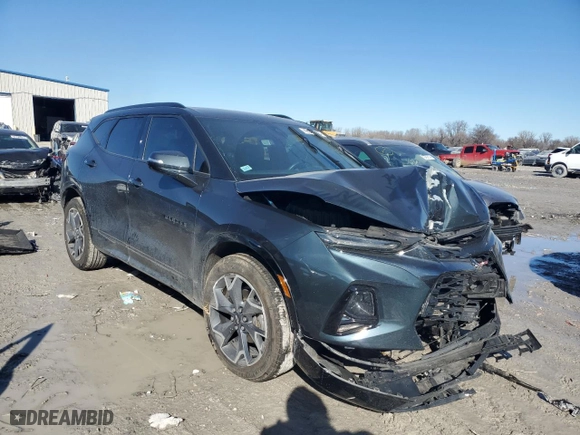 2019 Chevrolet Blazer RS with VIN 3GNKBJRS4KS689928, listed as a Copart auction lot 42967455 with 37,009 mi miles and Salvage Title. Bid and sale history available at carsss.com. Image 4.