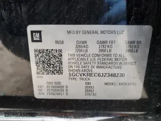 2018 Chevrolet Silverado 1500 LT with VIN 1GCVKREC6JZ348230, listed as a Copart auction lot 42356225 with 106,801 mi miles and Salvage Title. Bid and sale history available at carsss.com. Image 12.