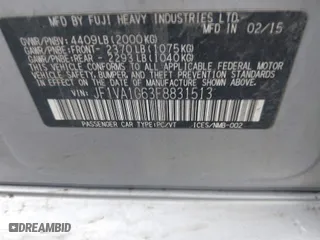 2015 Subaru WRX Limited with VIN JF1VA1G63F8831513, listed as a IAAI auction lot 41644396 with NaN miles. Bid and sale history available at carsss.com. Image 9.