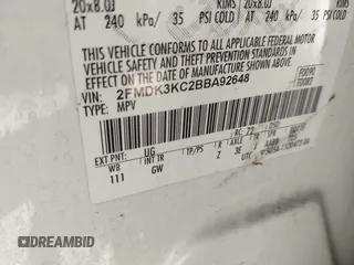 2011 Ford Edge Limited with VIN 2FMDK3KC2BBA92648, listed as a IAAI auction lot 42570302 with 145,457 mi miles and . Bid and sale history available at DreamBid. Image 9.