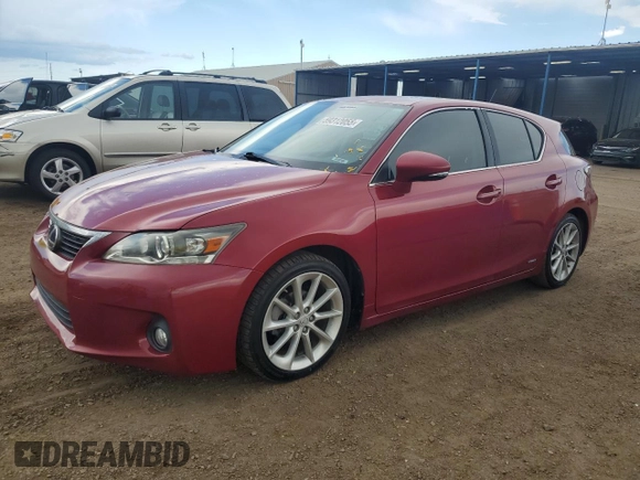 2012 Lexus CT 200h with VIN JTHKD5BH5C2119652, listed as a Copart auction lot 59312055 with 65,965 mi miles and Clean title. Bid and sale history available at DreamBid. Image 1.