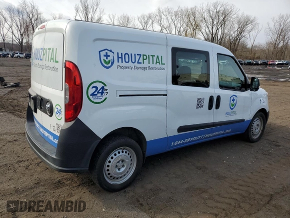 2020 Ram ProMaster City Cargo Van Tradesman with VIN ZFBHRFAB3L6R48022, listed as a Copart auction lot 50402055 with 81,484 mi miles and Salvage Title. Bid and sale history available at carsss.com. Image 3.