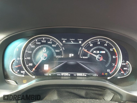 2020 BMW X3 M z VIN 5YMTS0C0XL9B95974, wystawiony jako Copart lot #86833304 z przebiegiem 67 230 mil mil oraz Szkoda całkowita • Salvage title. Historia ofert i sprzedaży dostępna na DreamBid. Obrazek 9.