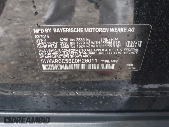 2014 BMW X5 xDrive35i z VIN 5UXKR0C58E0H26011, wystawiony jako IAAI lot #42147773 z przebiegiem 131 173 mil mil oraz . Historia ofert i sprzedaży dostępna na DreamBid. Obrazek 9.
