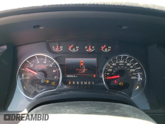 2014 Ford F-150 XL with VIN 1FTMF1CT4EFA06349, listed as a Copart auction lot 44969465 with 56,354 mi miles and Salvage title. Bid and sale history available at DreamBid. Image 9.