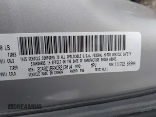 2012 Chrysler Town & Country Touring with VIN 2C4RC1BGXCR213014, listed as a IAAI auction lot 41997723 with 143,848 mi miles. Bid and sale history available at carsss.com. Image 9.