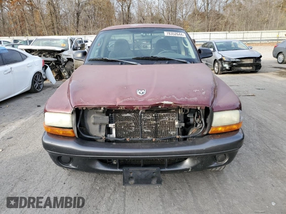 2002 Dodge Dakota with VIN 1B7FL16X22S668515, listed as a Copart auction lot 78352644 with 214,222 mi miles and Salvage Title. Bid and sale history available at DreamBid. Image 5.