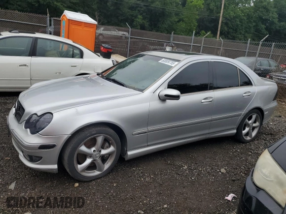 2005 Mercedes-Benz C 230 Kompressor with VIN WDBRF40J45F680204, listed as a Copart auction lot 60809755 with 169,581 mi miles and Salvage title. Bid and sale history available at DreamBid. Image 1.
