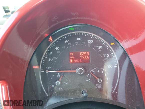 2007 Volkswagen Beetle with VIN 3VWRW31C37M514607, listed as a Copart auction lot 55757795 with 45,366 mi miles and Salvage title. Bid and sale history available at DreamBid. Image 9.