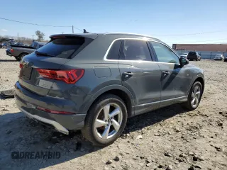 2022 Audi Q3 Premium with VIN WA1AUCF33N1020993, listed as a Copart auction lot 47046495 with 33,382 mi miles and Salvage Title. Bid and sale history available at carsss.com. Image 3.