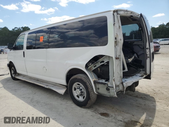 2017 Chevrolet Express Passenger LT with VIN 1GAZGPFG2H1180404, listed as a Copart auction lot 56962715 with 89,706 mi miles and Salvage title. Bid and sale history available at DreamBid. Image 2.