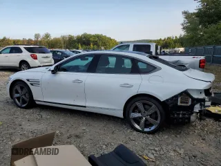 2022 Genesis G80 3.5T Sport with VIN KMTGB4SD1NU127325, listed as a Copart auction lot 70395384 with 28,844 mi miles and Salvage Title. Bid and sale history available at carsss.com. Image 2.