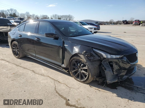 2020 Cadillac CT5 V-Series with VIN 1G6DV5RW8L0150419, listed as a Copart auction lot 87421384 with 58,743 mi miles and Salvage Title. Bid and sale history available at carsss.com. Image 4.