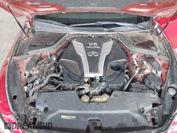 2018 Infiniti Q50 Red Sport 400 with VIN JN1FV7AR6JM481502, listed as a IAAI auction lot 41622523 with 74,097 mi miles and . Bid and sale history available at DreamBid. Image 10.