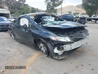 2013 Honda Civic Cpe LX with VIN 2HGFG3B53DH501256, listed as a IAAI auction lot 41338257 with 1 mi miles. Bid and sale history available at carsss.com. Image 1.