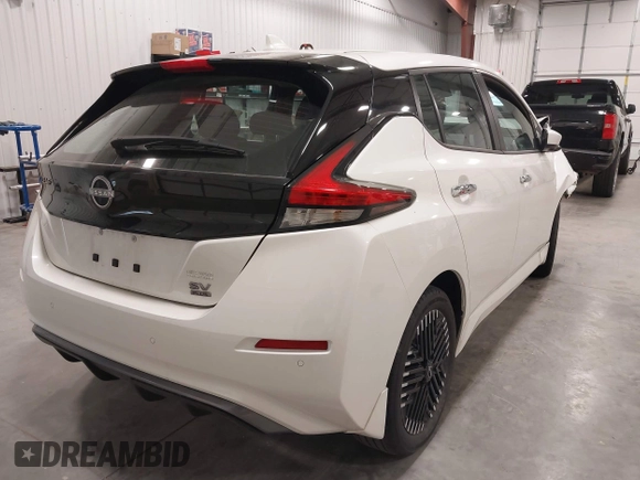 2023 Nissan LEAF SV Plus with VIN 1N4CZ1CV6PC553041, listed as a IAAI auction lot 42076867 with 19,732 mi miles and . Bid and sale history available at DreamBid. Image 4.