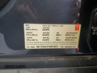 2017 Tesla Model S 60 with VIN 5YJSA1E14HF218274, listed as a Copart auction lot 48485405 with 126,451 mi miles and Salvage title. Bid and sale history available at DreamBid. Image 12.