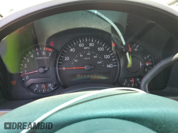 2005 Nissan Titan SE with VIN 1N6AA06AX5N555112, listed as a Copart auction lot 60567975 with 289,585 mi miles and Clean title. Bid and sale history available at DreamBid. Image 9.