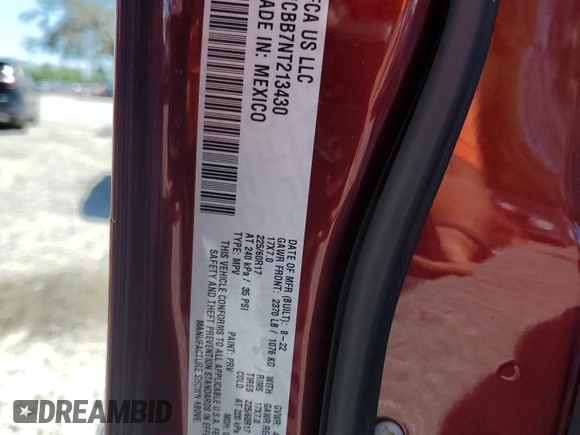 2022 Jeep Compass Latitude with VIN 3C4NJCBB7NT213430, listed as a Copart auction lot 49485365 with 14,854 mi miles and Salvage Title. Bid and sale history available at carsss.com. Image 13.