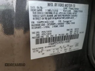 2007 Ford Five Hundred Limited with VIN 1FAHP25197G114582, listed as a Copart auction lot 76550564 with 0 mi miles and Salvage Title. Bid and sale history available at carsss.com. Image 15.
