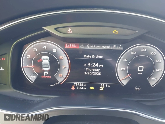2019 Audi A6 Prestige with VIN WAUM2AF21KN026507, listed as a IAAI auction lot 41689438 with 78,725 mi miles. Bid and sale history available at carsss.com. Image 7.