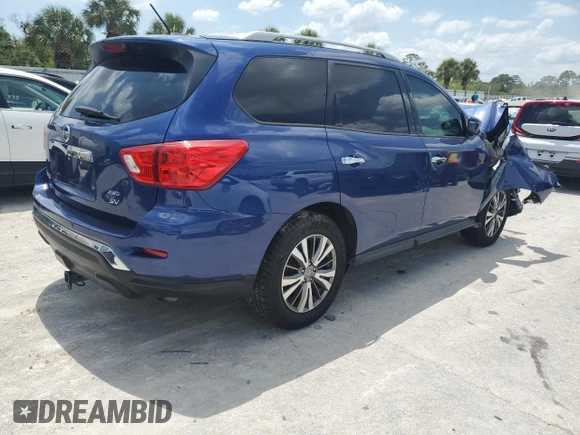 2018 Nissan Pathfinder Platinum with VIN 5N1DR2MM7JC664291, listed as a Copart auction lot 46748475 with 142,708 mi miles and Salvage title. Bid and sale history available at DreamBid. Image 3.