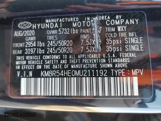 2021 Hyundai Palisade Limited with VIN KM8R54HE0MU211192, listed as a Copart auction lot 46872705 with 33,592 mi miles and Salvage Title. Bid and sale history available at carsss.com. Image 12.