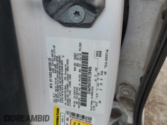 2015 Ford Fusion SE with VIN 3FA6P0H70FR128406, listed as a Copart auction lot 89009415 with 71,017 mi miles and Salvage Title. Bid and sale history available at DreamBid. Image 12.