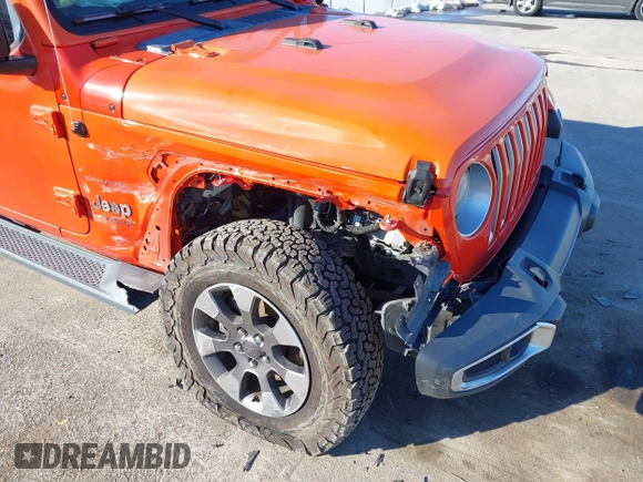 2018 Jeep Wrangler Unlimited Sahara with VIN 1C4HJXEN1JW198258, listed as a IAAI auction lot 41440346 with 44,469 mi miles and . Bid and sale history available at DreamBid. Image 6.
