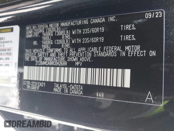 2024 Lexus RX with VIN 2T2BAMCA8RC042688, listed as a IAAI auction lot 41543838 with 6,747 mi miles. Bid and sale history available at carsss.com. Image 9.
