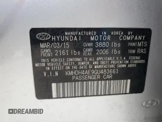 2016 Hyundai Elantra SE с VIN KMHDH4AE9GU483661, выставлен на аукционе Copart как лот 57785235 с пробегом 71 019 миль миль и Списание • Salvage title. История ставок и продаж доступна на DreamBid. Изображение 12.