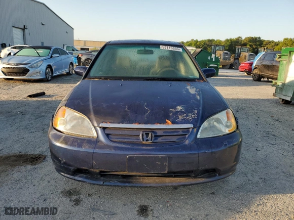 2002 Honda Civic EX with VIN 2HGES26772H523158, listed as a Copart auction lot 53715335 with 180,917 mi miles and Clean Title. Bid and sale history available at carsss.com. Image 5.