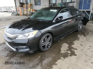 2017 Honda Accord Sedan Sport with VIN 1HGCR2F54HA147155, listed as a Copart auction lot 54387675 with 90,720 mi miles and Salvage Title. Bid and sale history available at carsss.com. Image 1.
