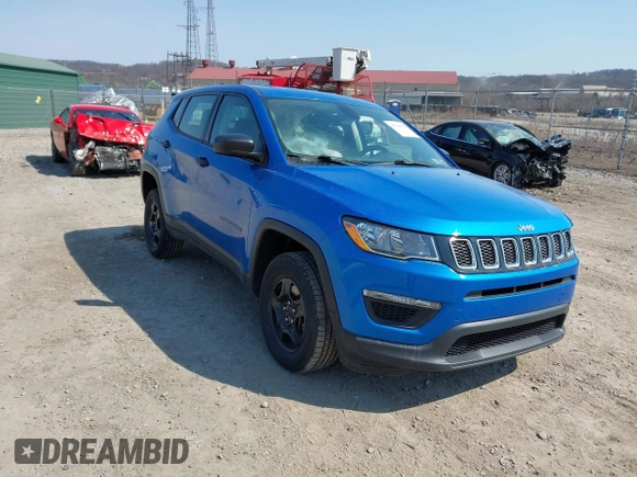 2020 Jeep Compass Sport with VIN 3C4NJDAB0LT142611, listed as a IAAI auction lot 41769615 with 93,753 mi miles. Bid and sale history available at carsss.com. Image 1.
