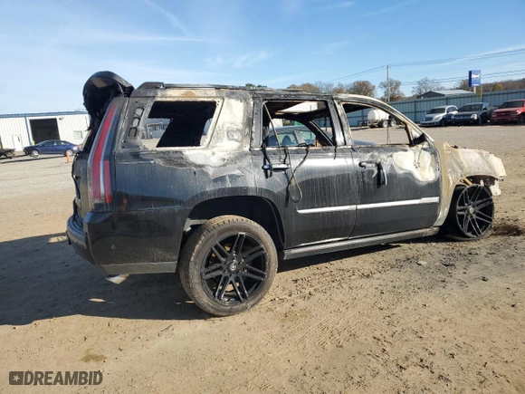 2017 Cadillac Escalade Premium Luxury with VIN 1GYS4CKJ4HR128182, listed as a Copart auction lot 83578284 with 0 mi miles and Salvage Title. Bid and sale history available at carsss.com. Image 3.