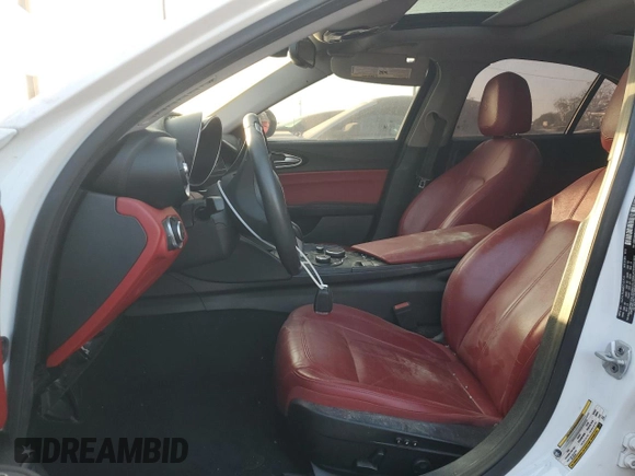 2019 Alfa Romeo Giulia Sport with VIN ZARFAMAN1K7613723, listed as a Copart auction lot 83711424 with 0 mi miles and Salvage Title. Bid and sale history available at carsss.com. Image 7.