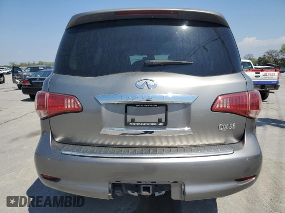 2012 Infiniti QX56 7-passenger with VIN JN8AZ2NE2C9015890, listed as a Copart auction lot 52685655 with 159,226 mi miles and Salvage title. Bid and sale history available at DreamBid. Image 6.