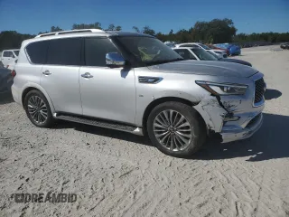 2019 Infiniti QX80 LUXE with VIN JN8AZ2NF0K9682237, listed as a Copart auction lot 76458054 with 200,619 mi miles and Non Repairable. Bid and sale history available at carsss.com. Image 4.