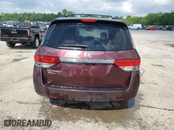 2014 Honda Odyssey EX-L with VIN 5FNRL5H60EB025526, listed as a Copart auction lot 57391215 with 153,758 mi miles and Salvage title. Bid and sale history available at DreamBid. Image 6.