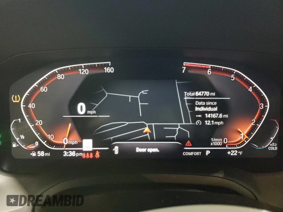 2019 BMW 3 Series 330i xDrive with VIN WBA5R7C59KAJ81850, listed as a Copart auction lot 88526315 with 64,770 mi miles and Salvage title. Bid and sale history available at DreamBid. Image 9.