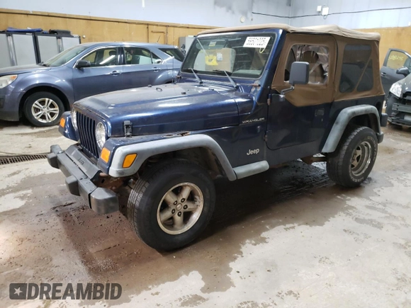 2000 Jeep Wrangler SE with VIN 1J4FA29P1YP739555, listed as a Copart auction lot 58501025 with 128,458 mi miles and Clean title. Bid and sale history available at DreamBid. Image 1.