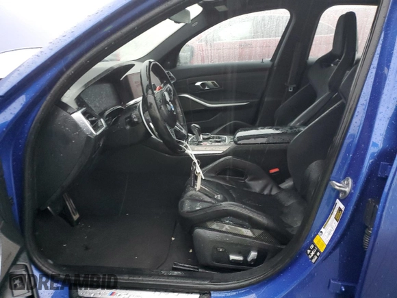 2022 BMW M3 Competition xDrive with VIN WBS43AY09NFM10618, listed as a Copart auction lot 41450415 with 21,935 mi miles and Non repairable. Bid and sale history available at DreamBid. Image 7.