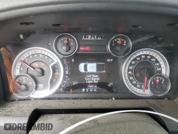 2013 Ram 1500 Outdoorsman with VIN 1C6RR7LT2DS552984, listed as a Copart auction lot 60454414 with 175,247 mi miles and Salvage Title. Bid and sale history available at carsss.com. Image 9.