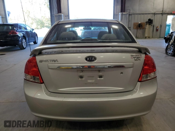 2009 Kia Spectra EX with VIN KNAFE221X95650545, listed as a Copart auction lot 74496974 with 203,752 mi miles and Non Repairable. Bid and sale history available at carsss.com. Image 6.