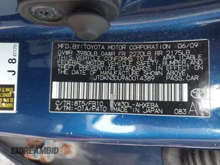 2010 Toyota Prius II z VIN JTDKN3DU9A0014389, wystawiony jako IAAI lot #42420550 z przebiegiem 220 556 mil mil oraz . Historia ofert i sprzedaży dostępna na DreamBid. Obrazek 9.